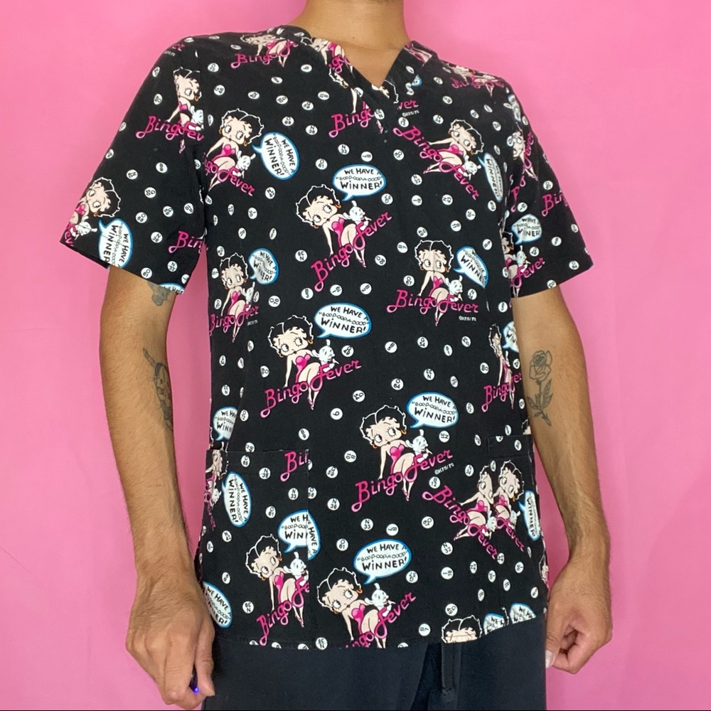Vintage 90’s Betty Boop Nurse Scrub Top